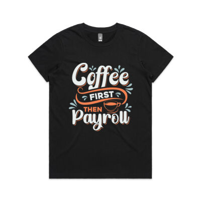 Coffee First then Payroll - Womens Tee Thumbnail